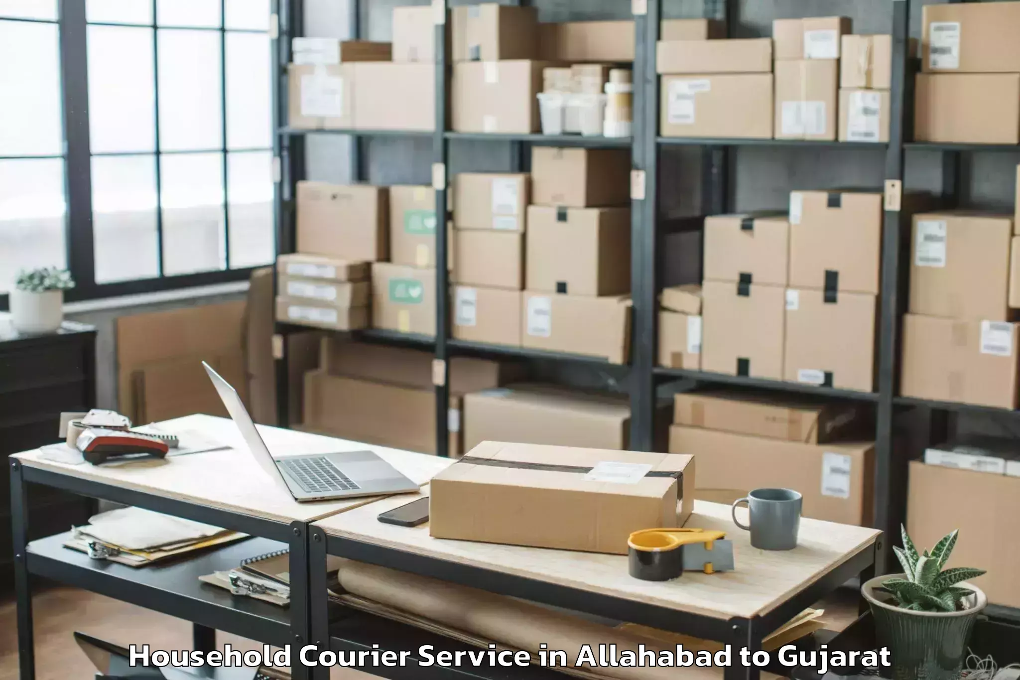 Reliable Allahabad to Visavadar Household Courier